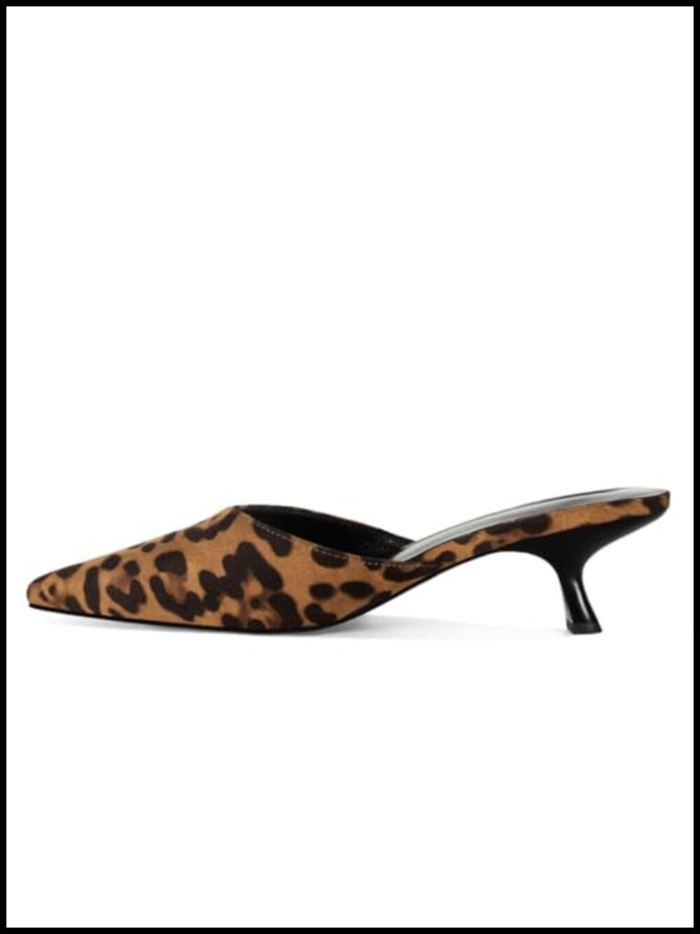 Mesh Kitten Heels Mules for Women Closed Pointed Toe Slip on Backless Stiletto